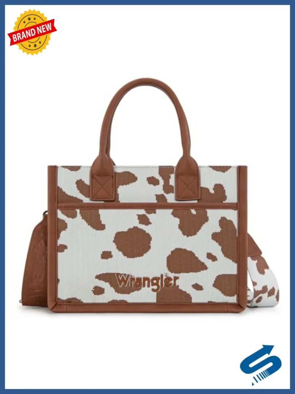 Vegan Leather Cow Print Tote Satchel Western Crossbody Purse